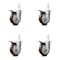 Service Caster 4 Inch Maroon Poly Wheel Swivel 7/8 Inch Square Stem Caster Set Total Lock Brake SCC-SQTTL20S414-PPUB-MRN-78-4 - alternate 1